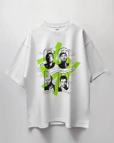 Premium Oversize Coldplay French Terry Cotton T-Shirt - Luxury Concert Wear (240 GSM) - YORD
