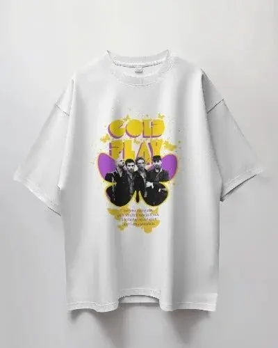 Premium Oversized French Terry Cotton Coldplay Concert T-Shirt – Luxury 240 GSM Fabric - YORD