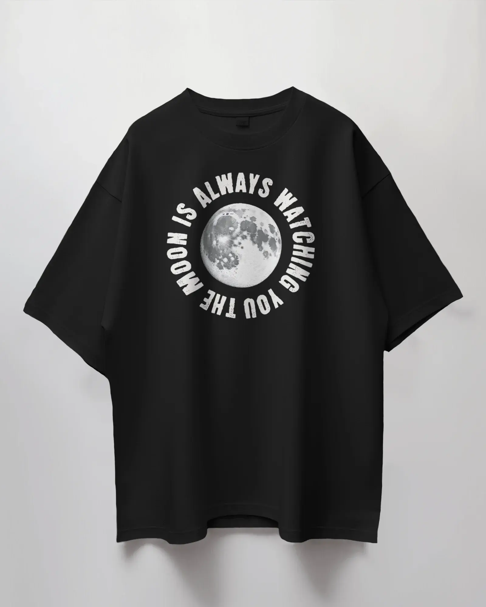 Premium Oversized French Terry Cotton Coldplay Concert T-Shirt – "The Moon is Always Watching You" Design - YORD