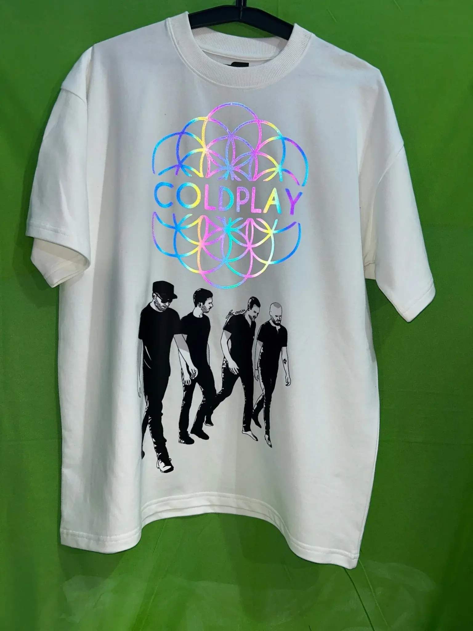 Premium Coldplay Holographic Logo Concert T-Shirt - Luxury Oversized French Terry Cotton - YORD