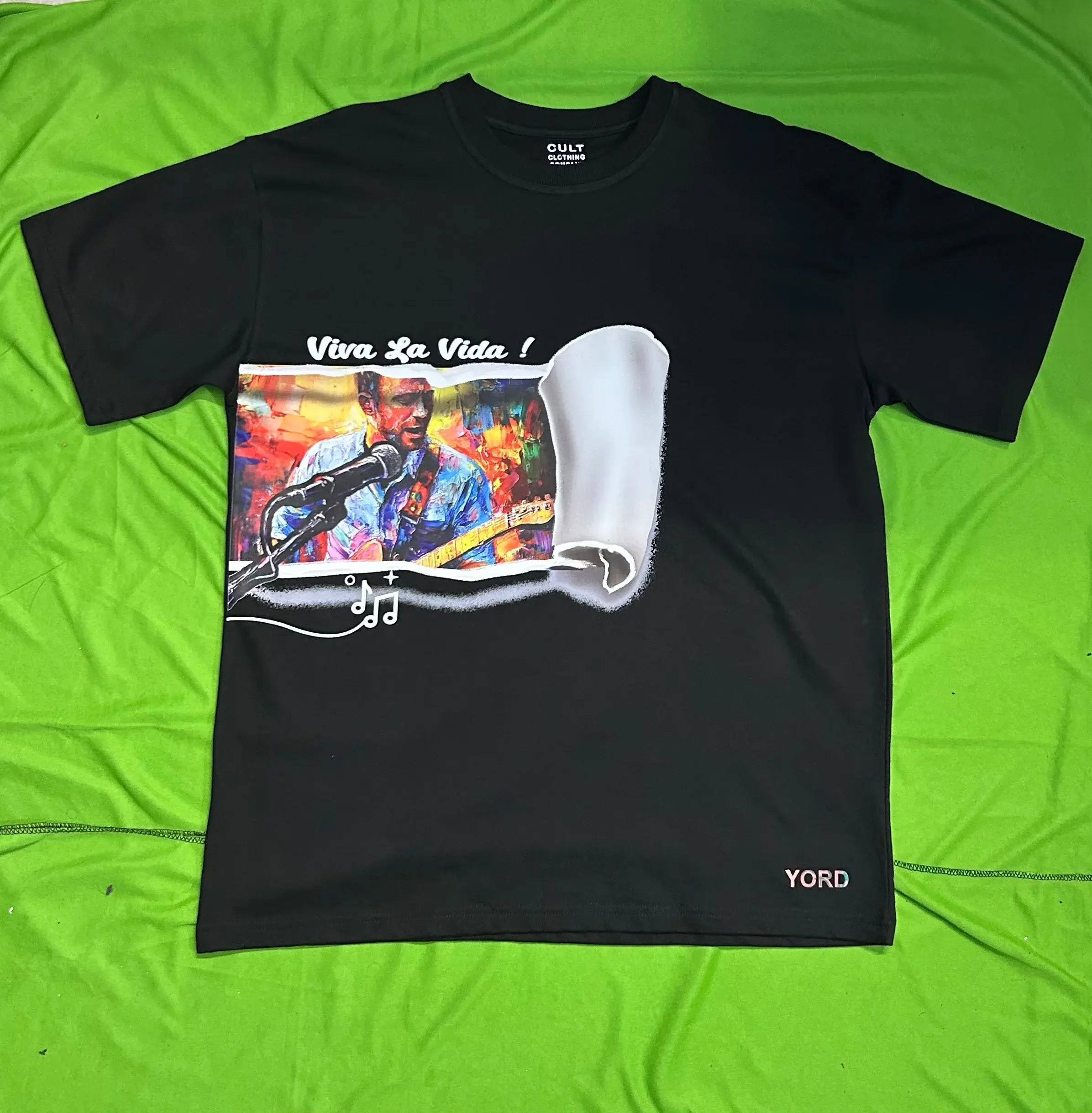 Coldplay Glow In Dark Oversized T-Shirt Moons back pattern - 240 GSM