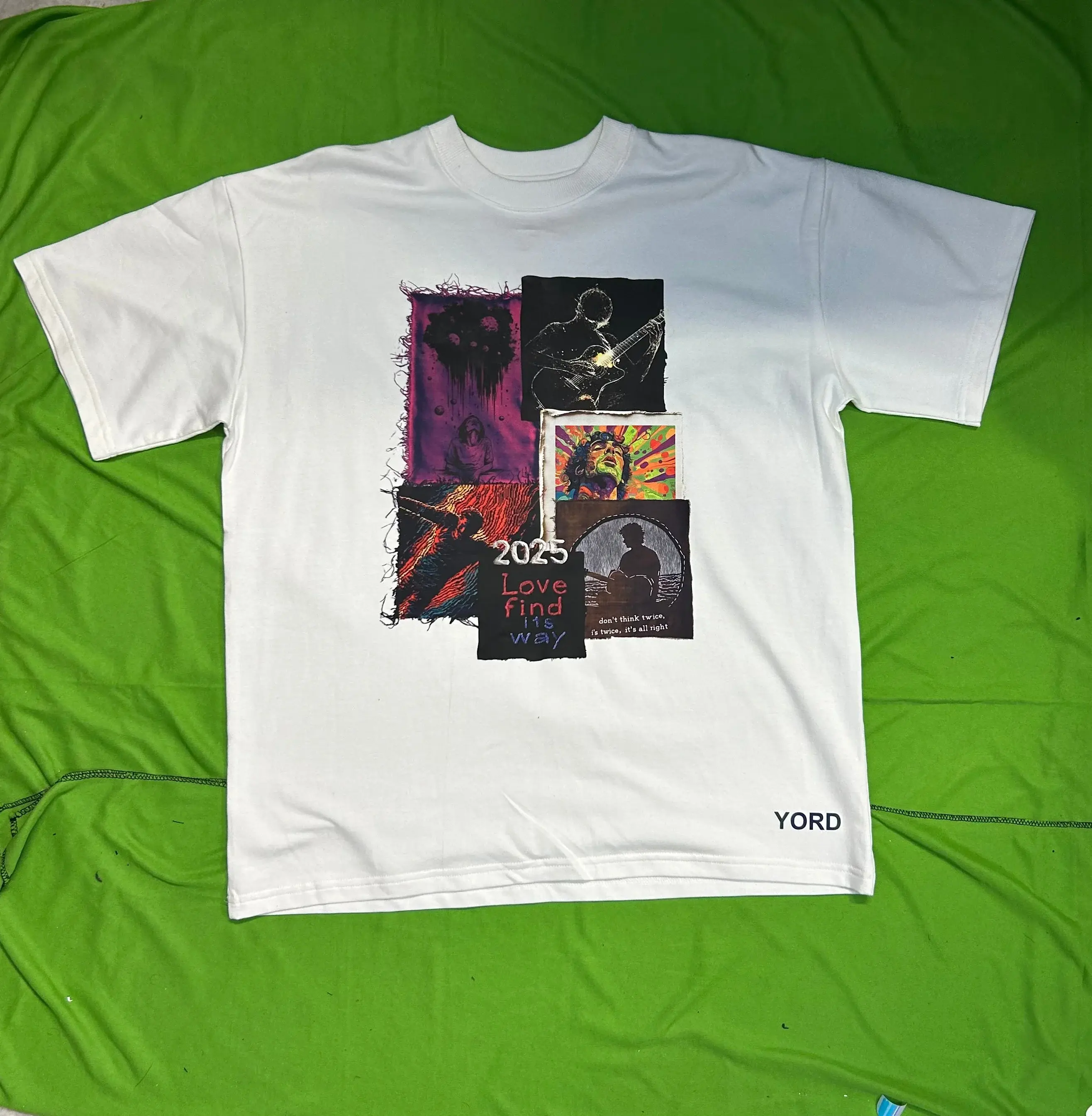 Coldplay Glow In Dark Oversized T-Shirt Collage front pattern - 240 GSM