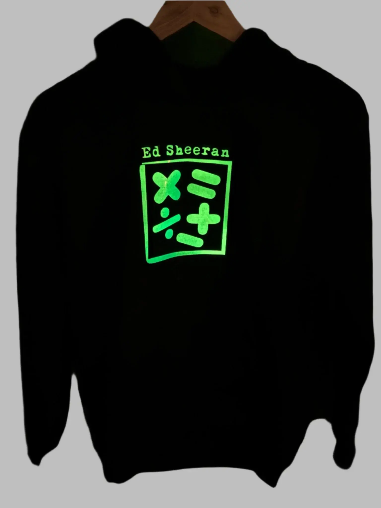 Ed Sheeran Limited Edition Holographic Mathematics Design Glow - in - Dark Premium Hoodie - YORD