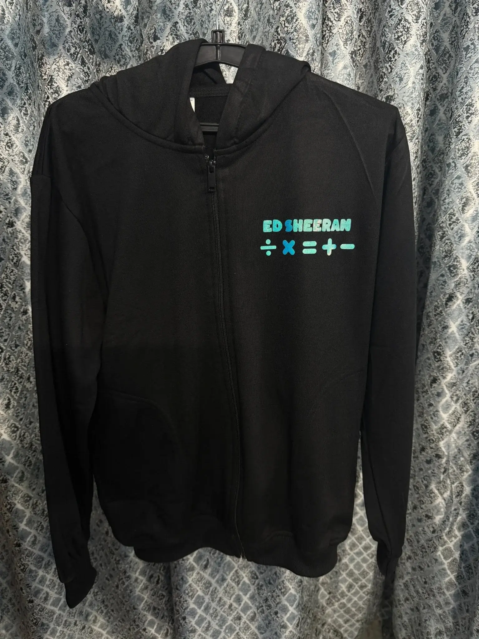 Ed Sheeran Limited Edition Glow - in - Dark Mathematical Symbol Zip - Up Hoodie - Concert Special Edition - YORD