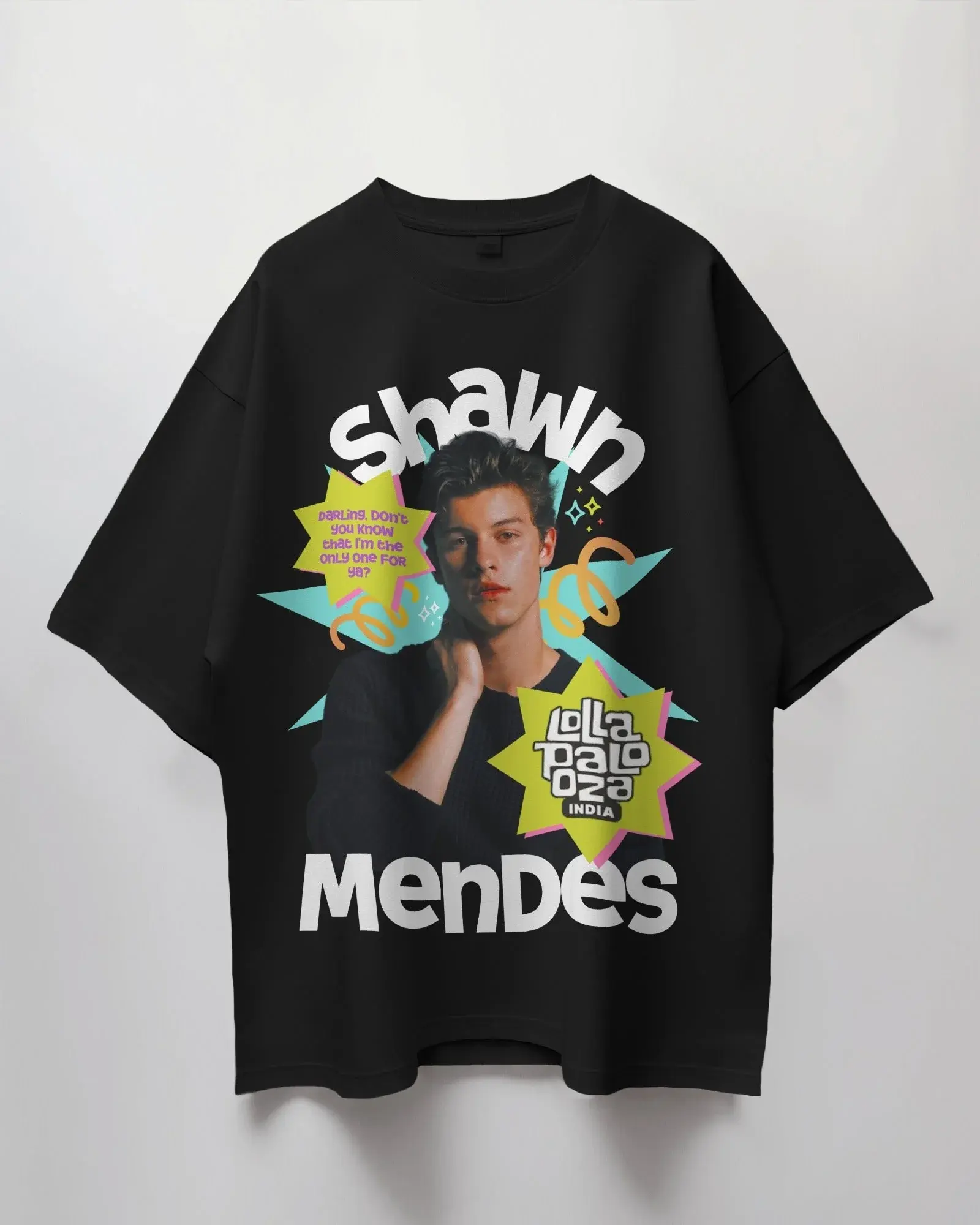 Shawn Mendes Premium Oversized T-Shirt – Lollapalooza India Edition | Luxury Cotton Fabric - YORD