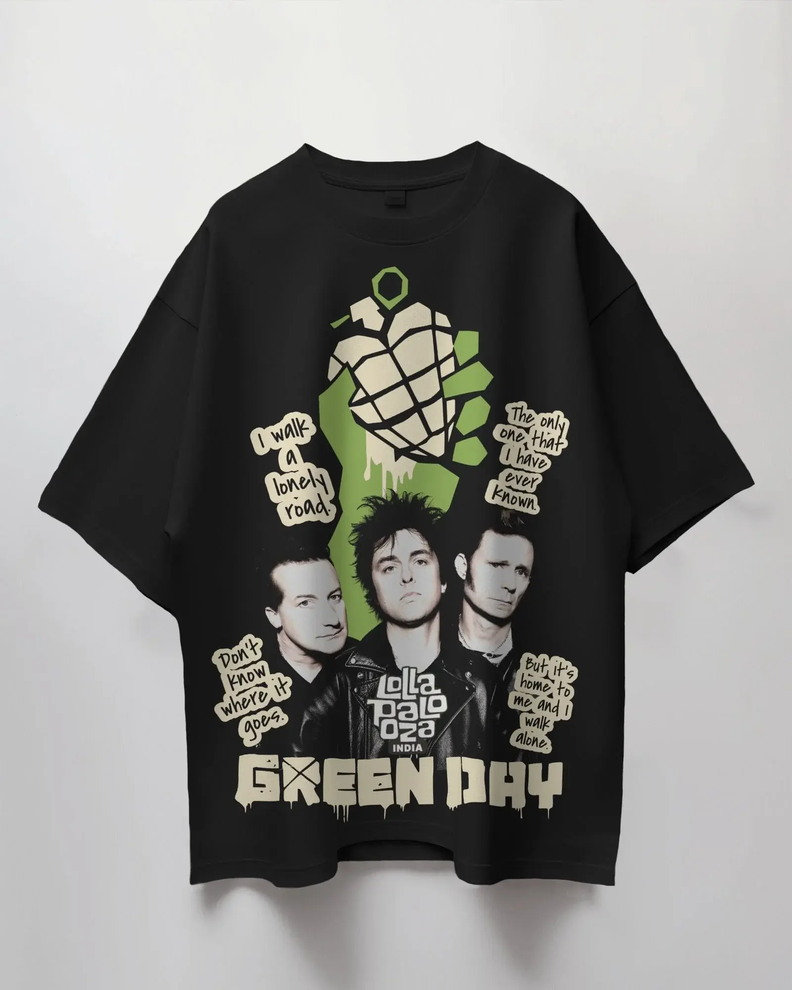Green Day Premium Oversized T-Shirt – Lollapalooza India Edition (Luxury Fabric) - YORD