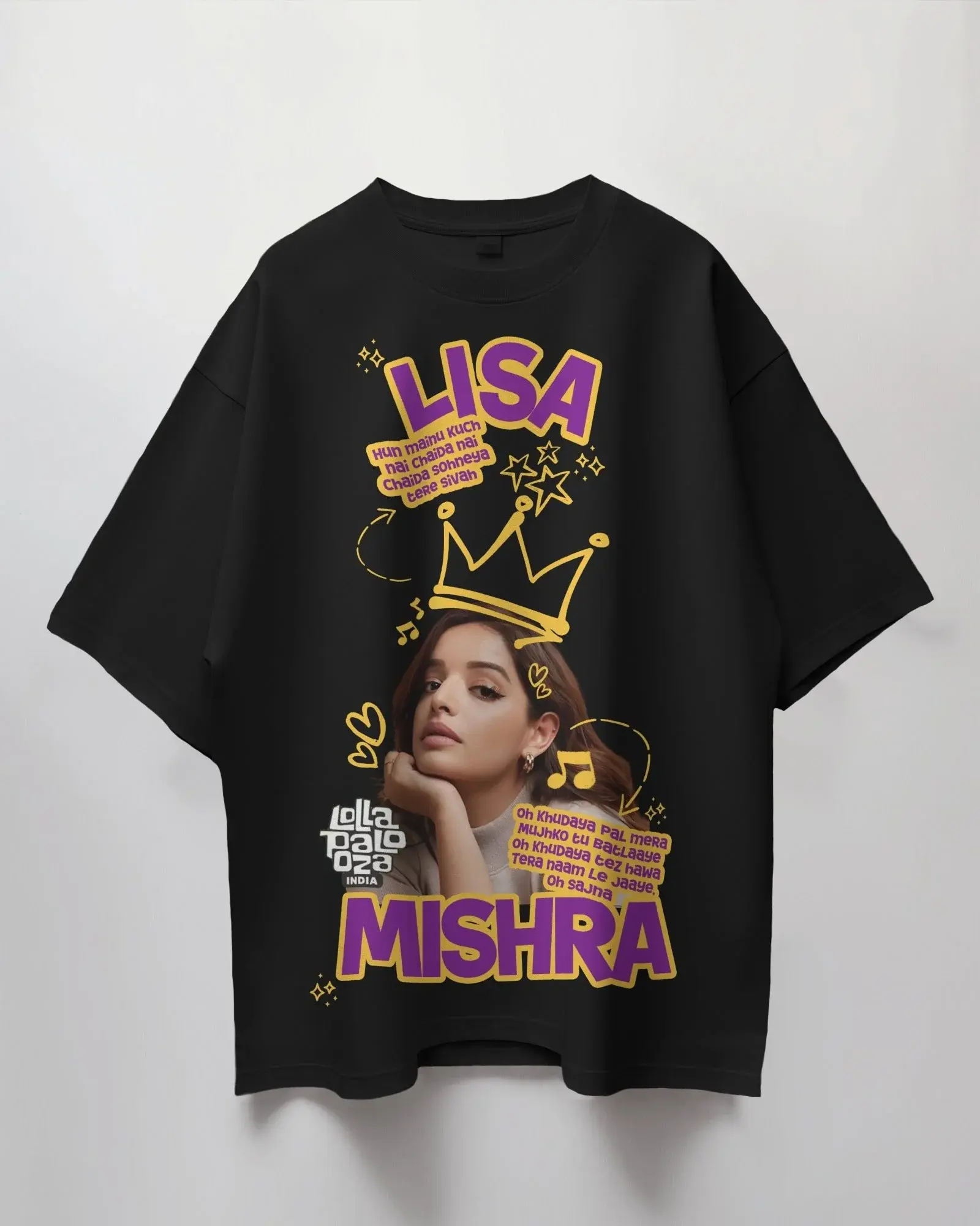 Premium Lisa Mishra Oversized T-Shirt – Luxury Concert Wear for Lollapalooza India - YORD