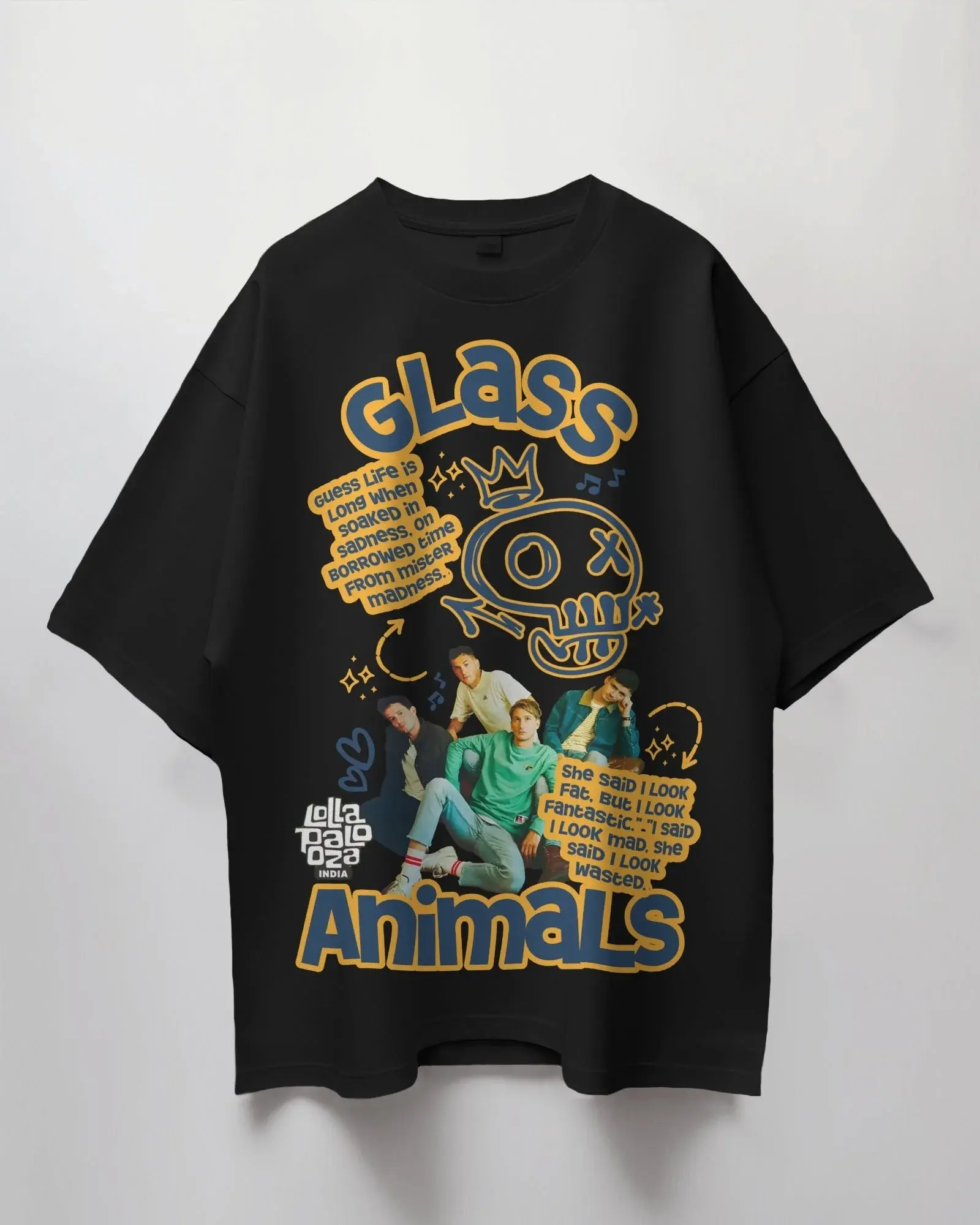 Glass Animals Premium Oversized T-Shirt | Lollapalooza India 2025 Concert Merch - YORD