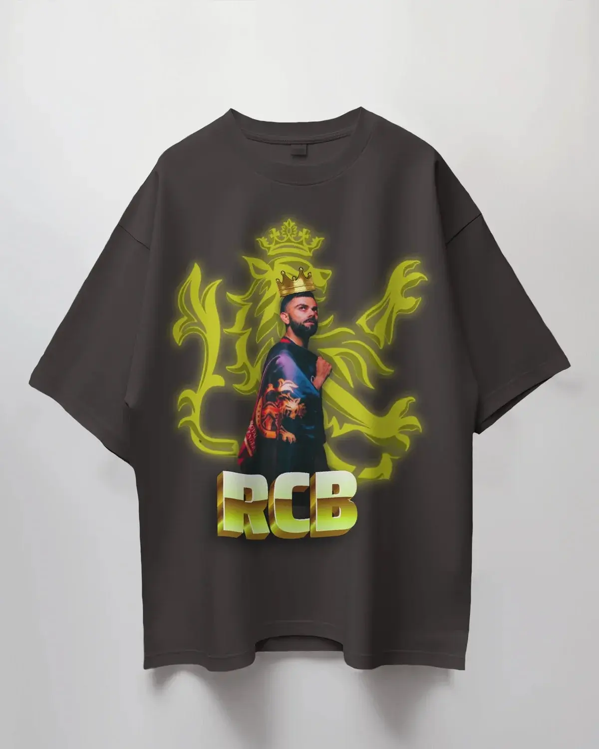 Premium RCB King Oversized Glow Print T-shirt - Limited Edition
