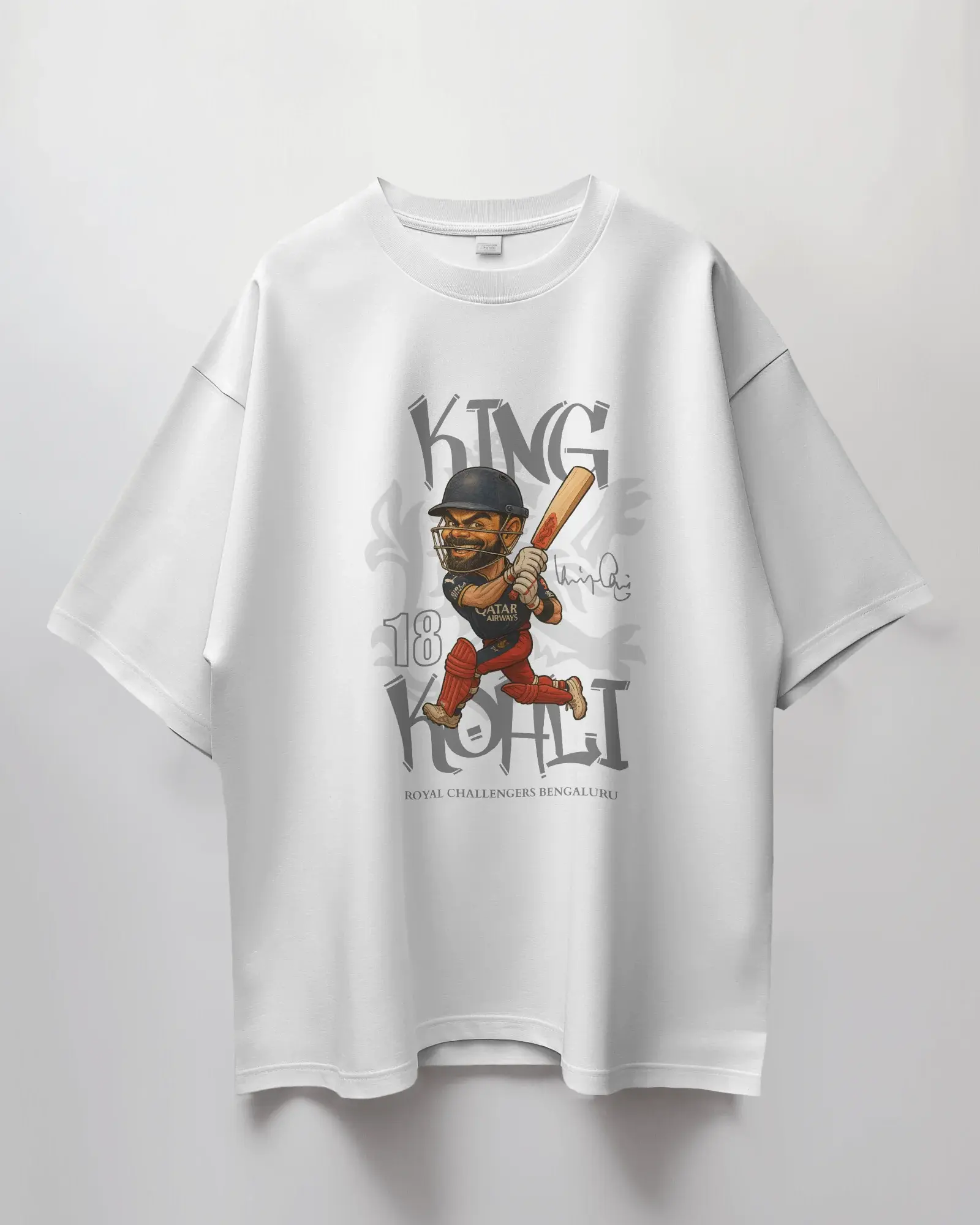 Premium RCB King Kohli Oversized Cricket T-shirt | IPL Edition