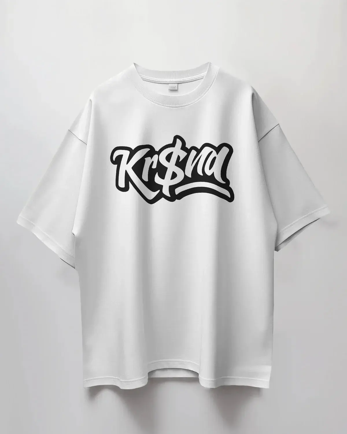 Premium Hand Printed KR$NA Oversized White T-shirt | Limited Edition