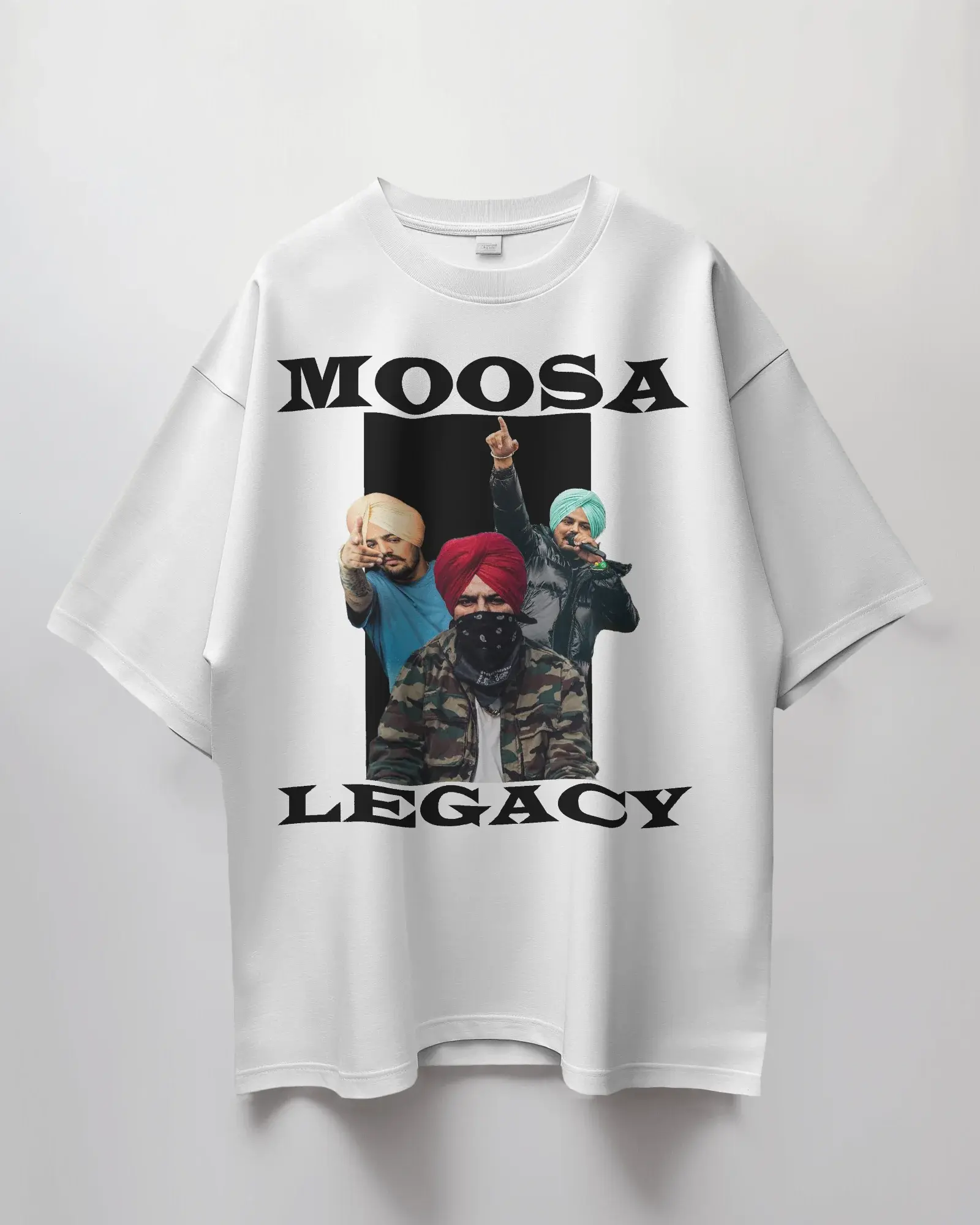 Premium Oversized Moosa Legacy Tribute White T-Shirt