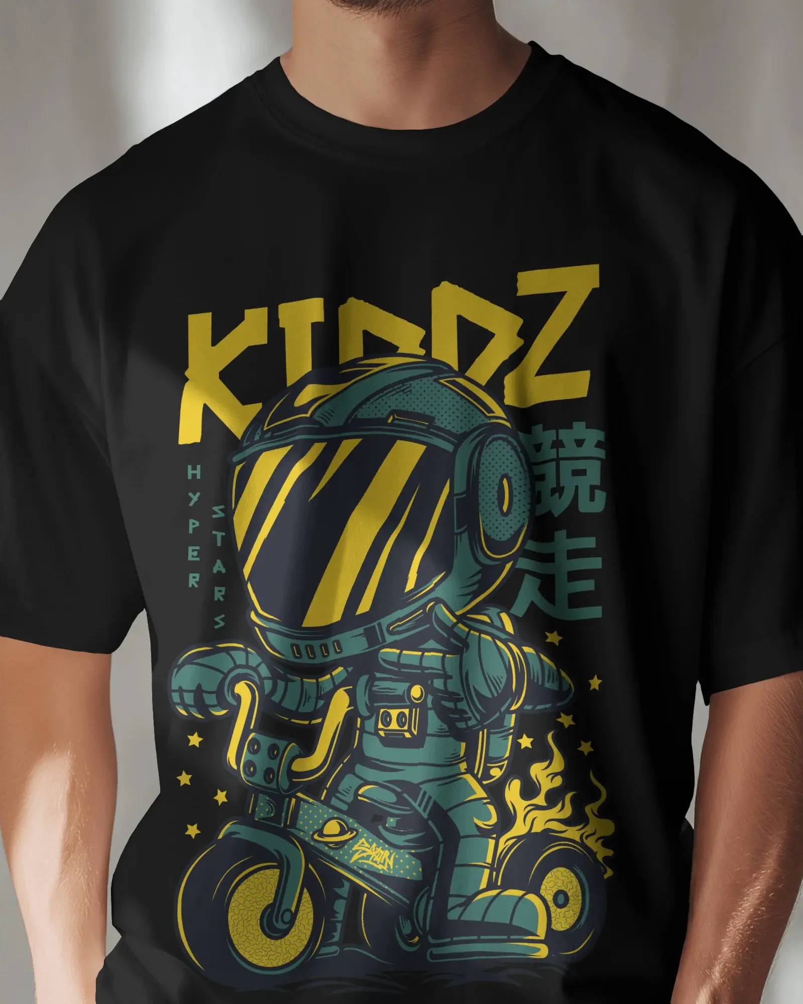 Premium KIDOZ Astronaut Rider Graphic T-shirt