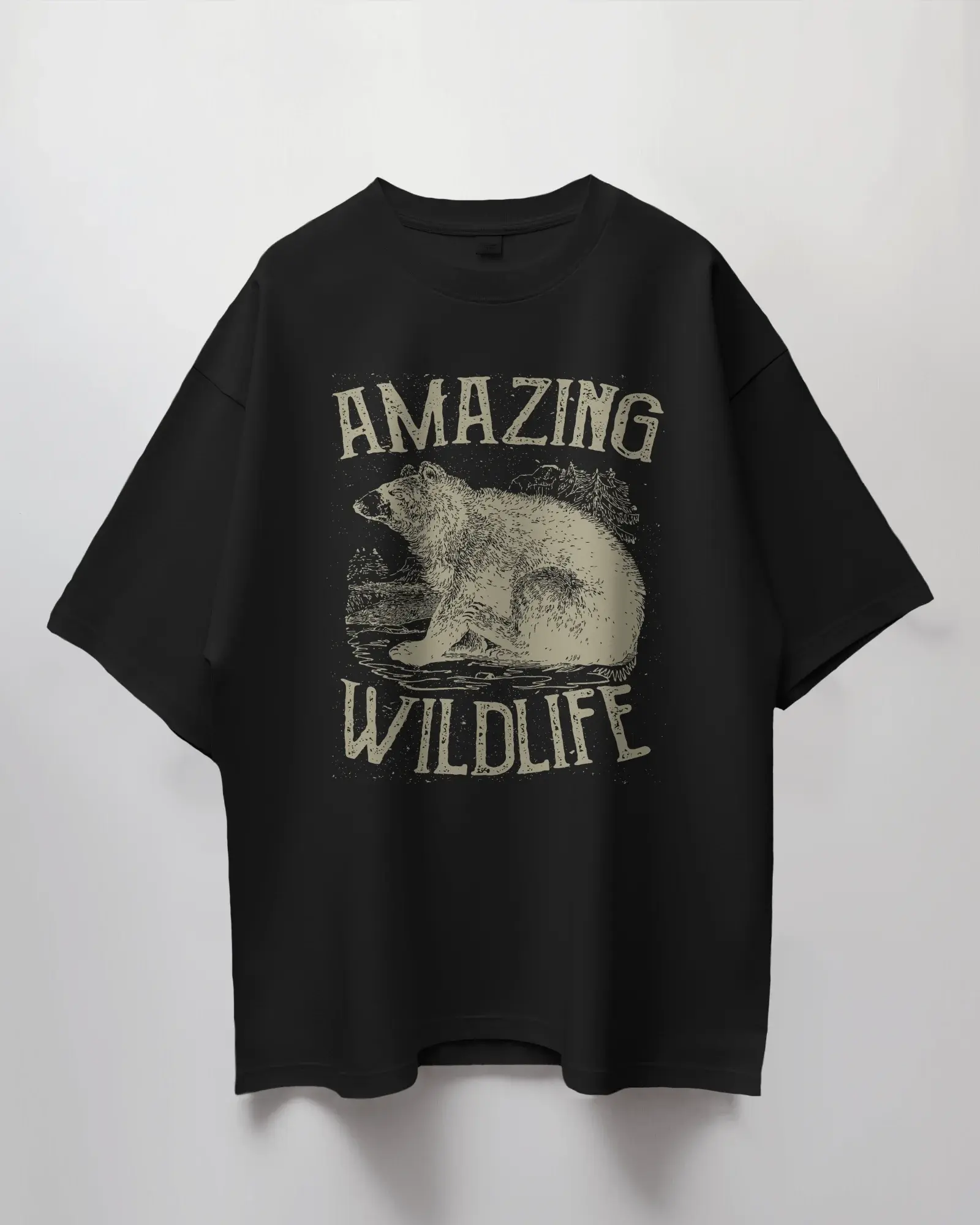 Premium Oversized AMAZING WILDLIFE Bear T-Shirt