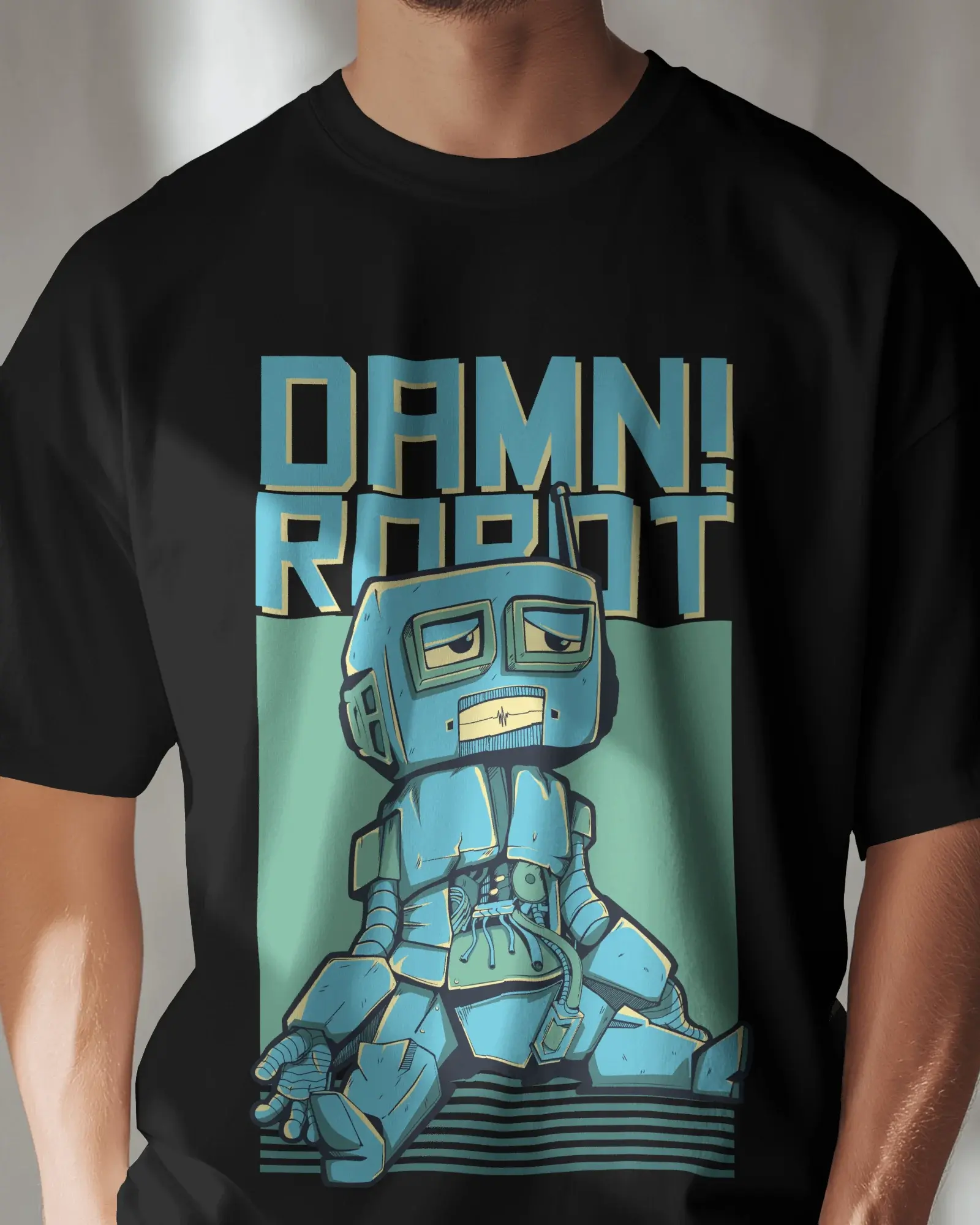 Premium DAMN! ROBOT Graphic Regular T-shirt