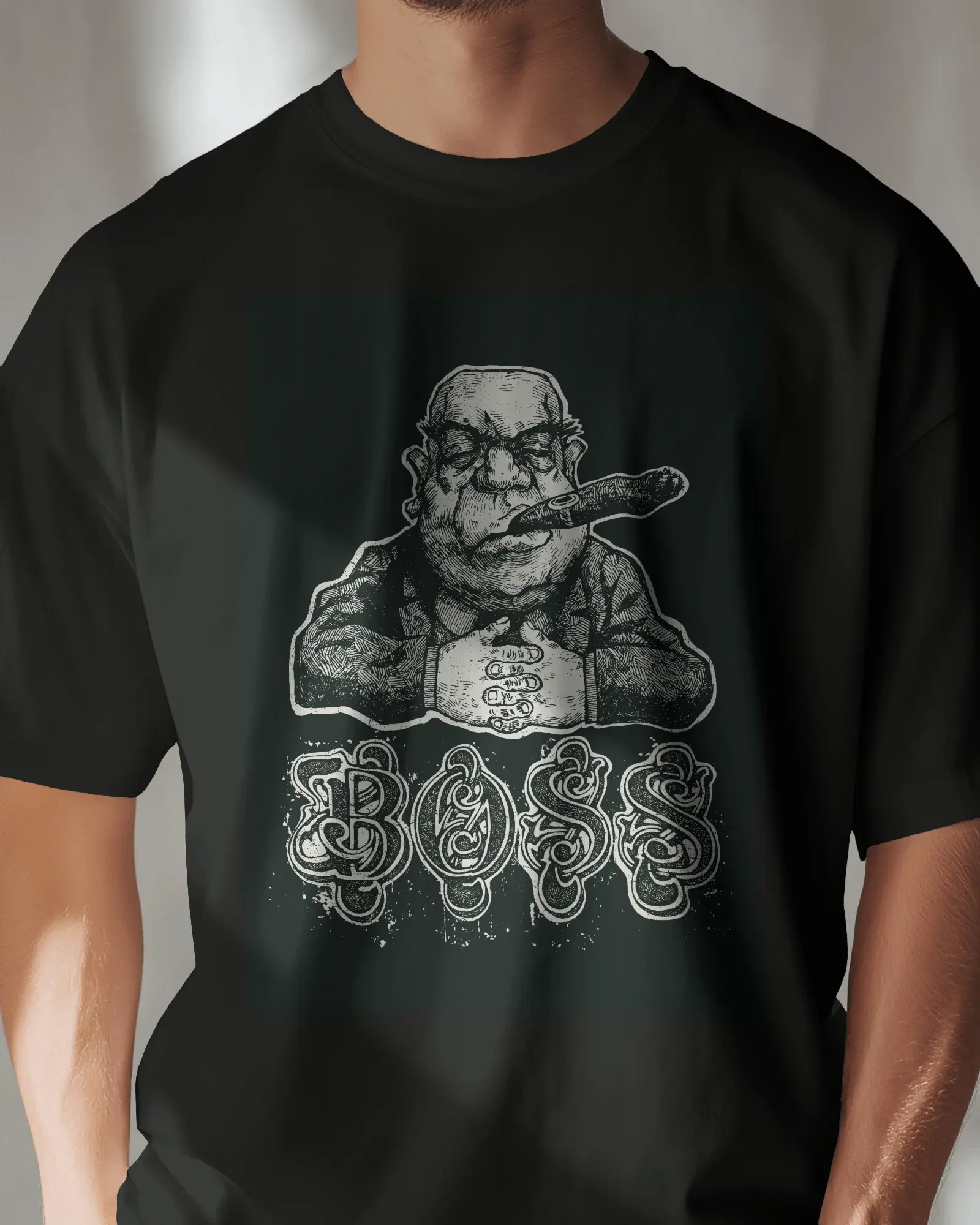 Premium 'BOSS' Mobster Caricature Graphic T-Shirt