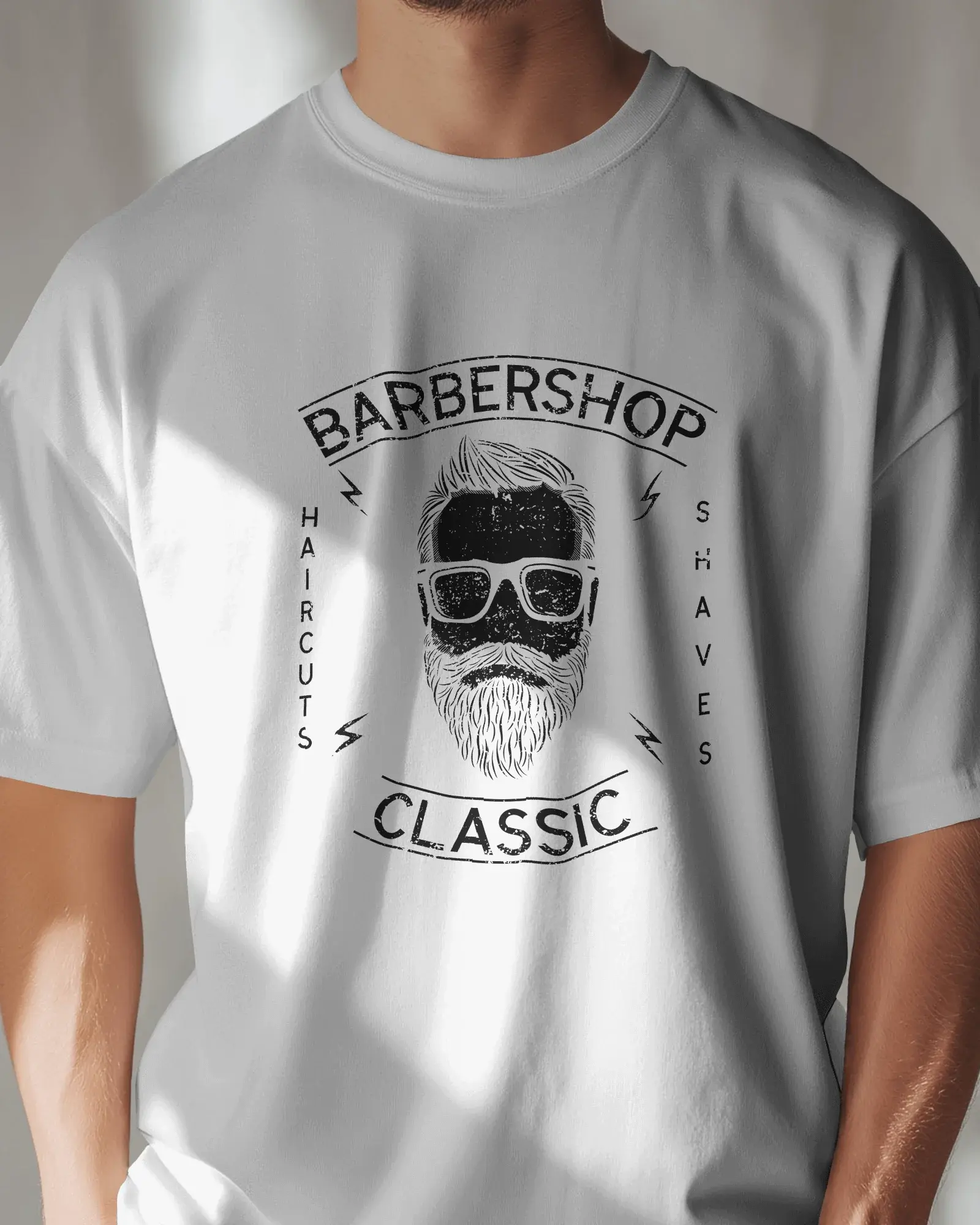 Premium Classic Barbershop White Cotton T-shirt