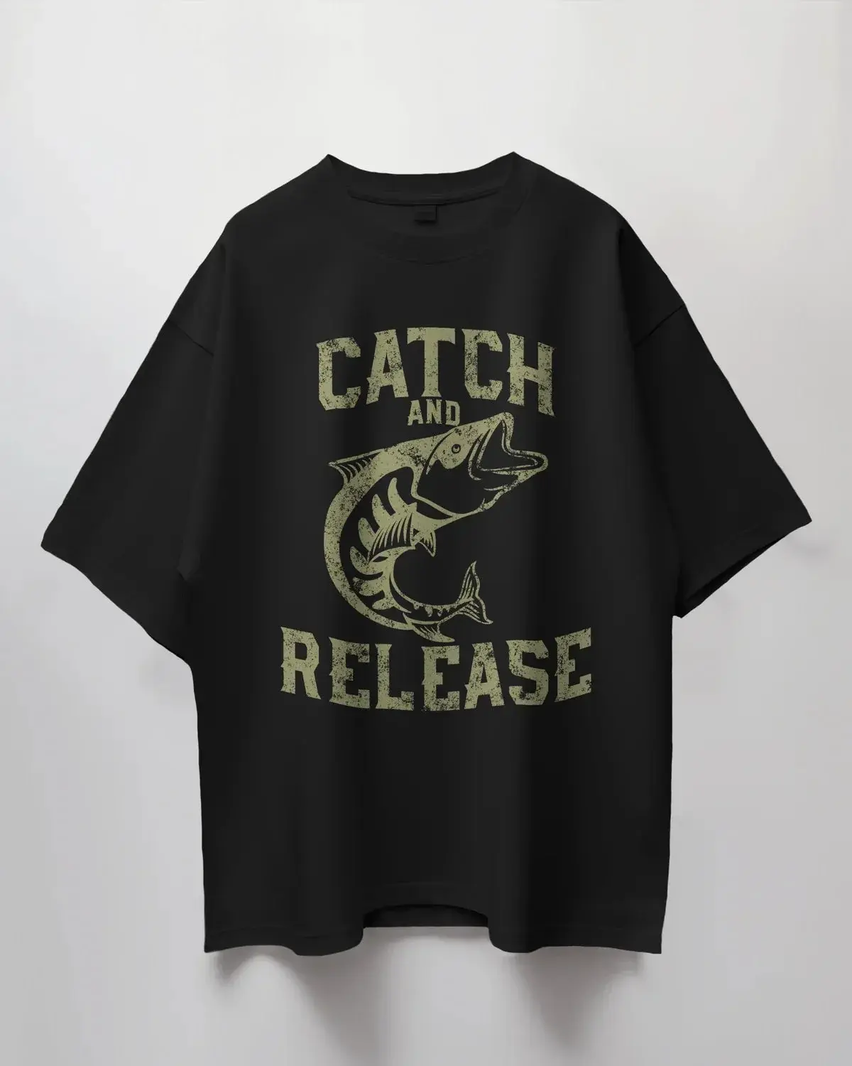 Premium Catch And Release Bass Fishing Oversized T-shirt