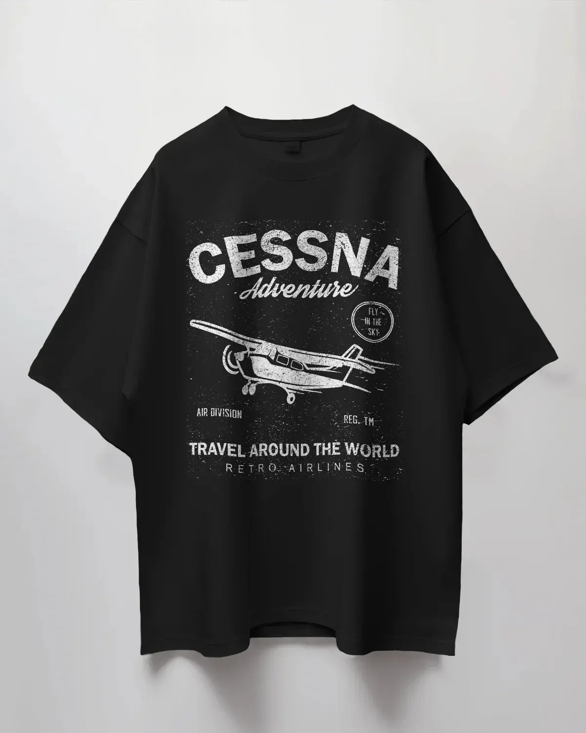 Premium Cessna Adventure Oversized Aviation T-Shirt
