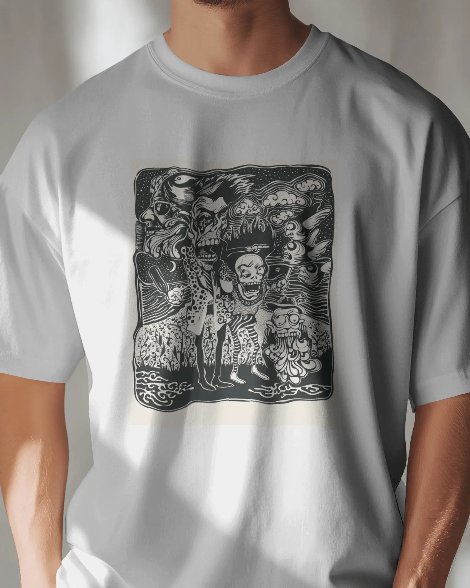 Premium Dark Art Graphic White T-shirt - Limited Edition - YORD