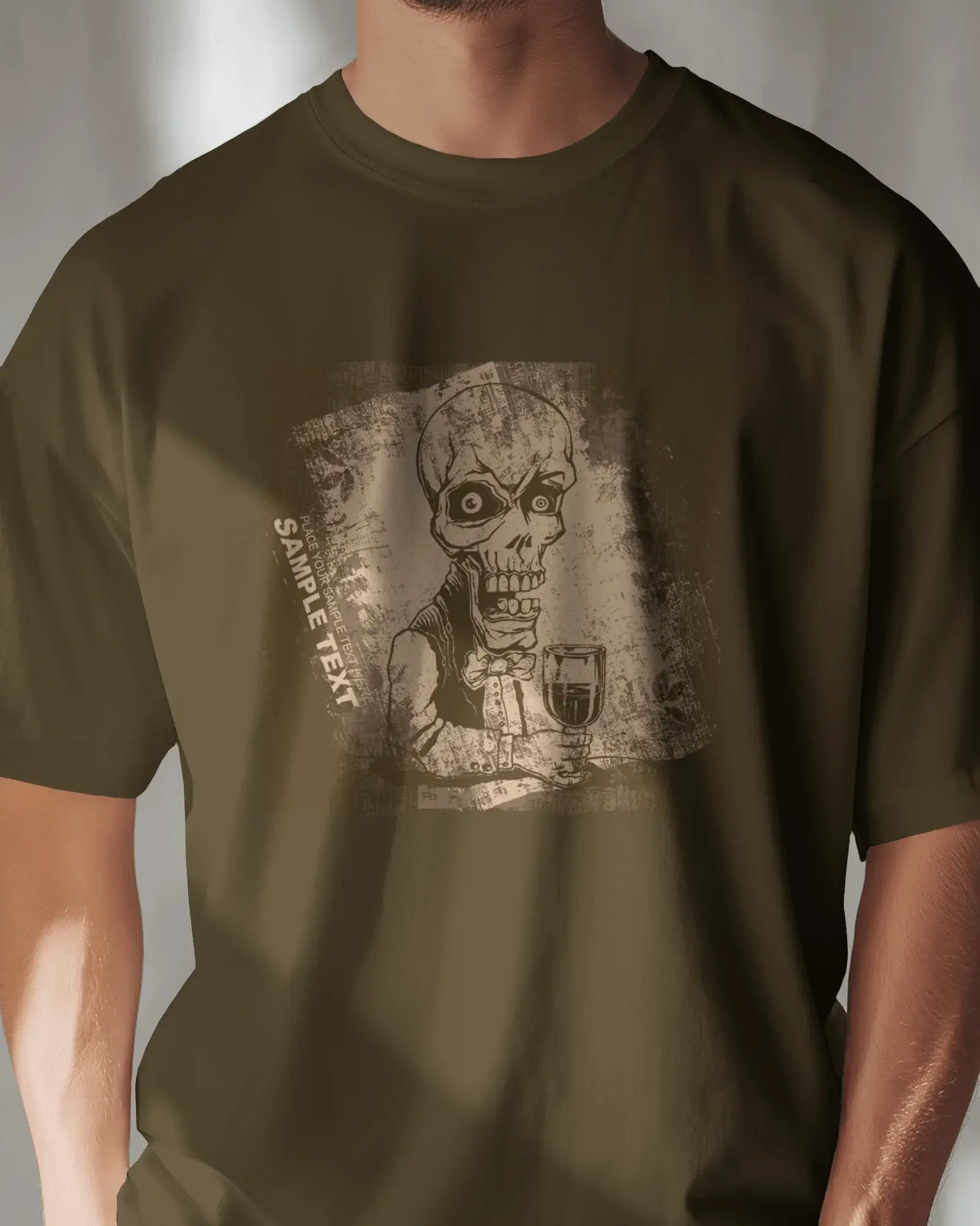 Premium Skeleton Waiter Graphic Regular T-shirt - YORD