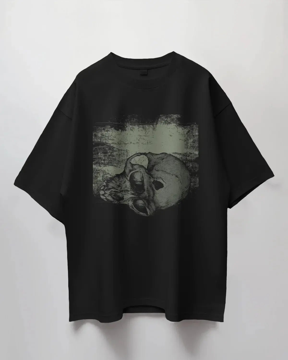 Premium Skull Distressed Graphic Oversized T-shirt - YORD