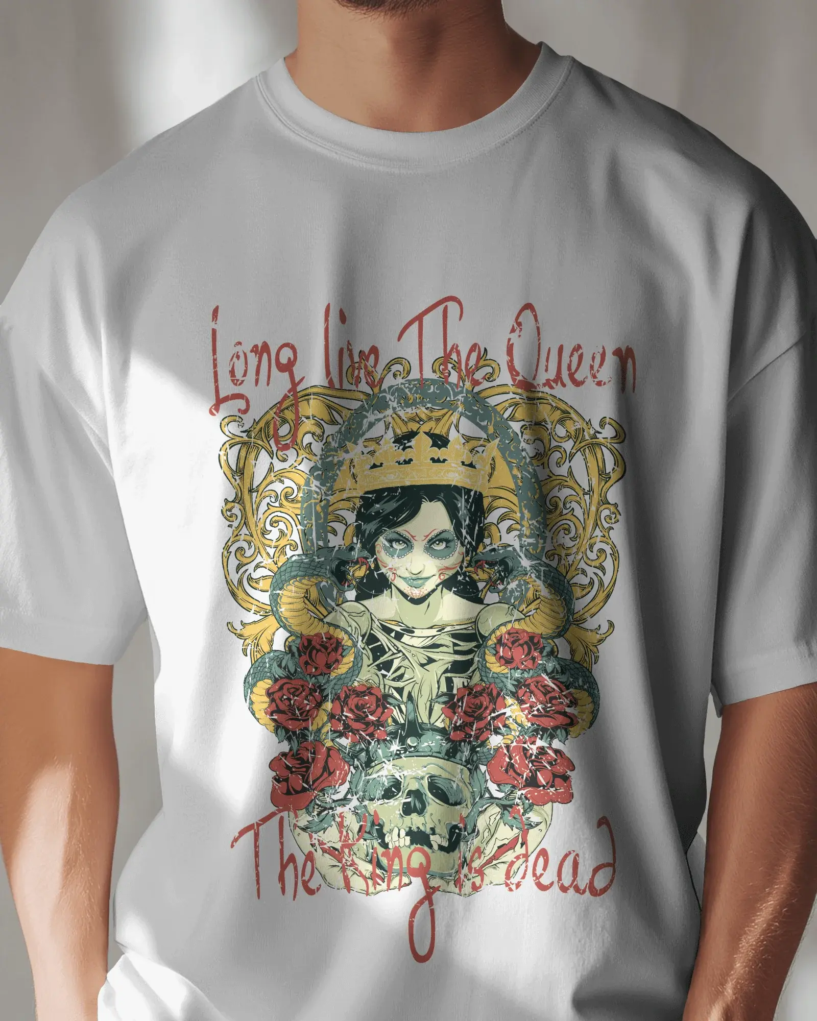Premium Gothic Queen Crown Skull T-Shirt | Limited Edition - YORD