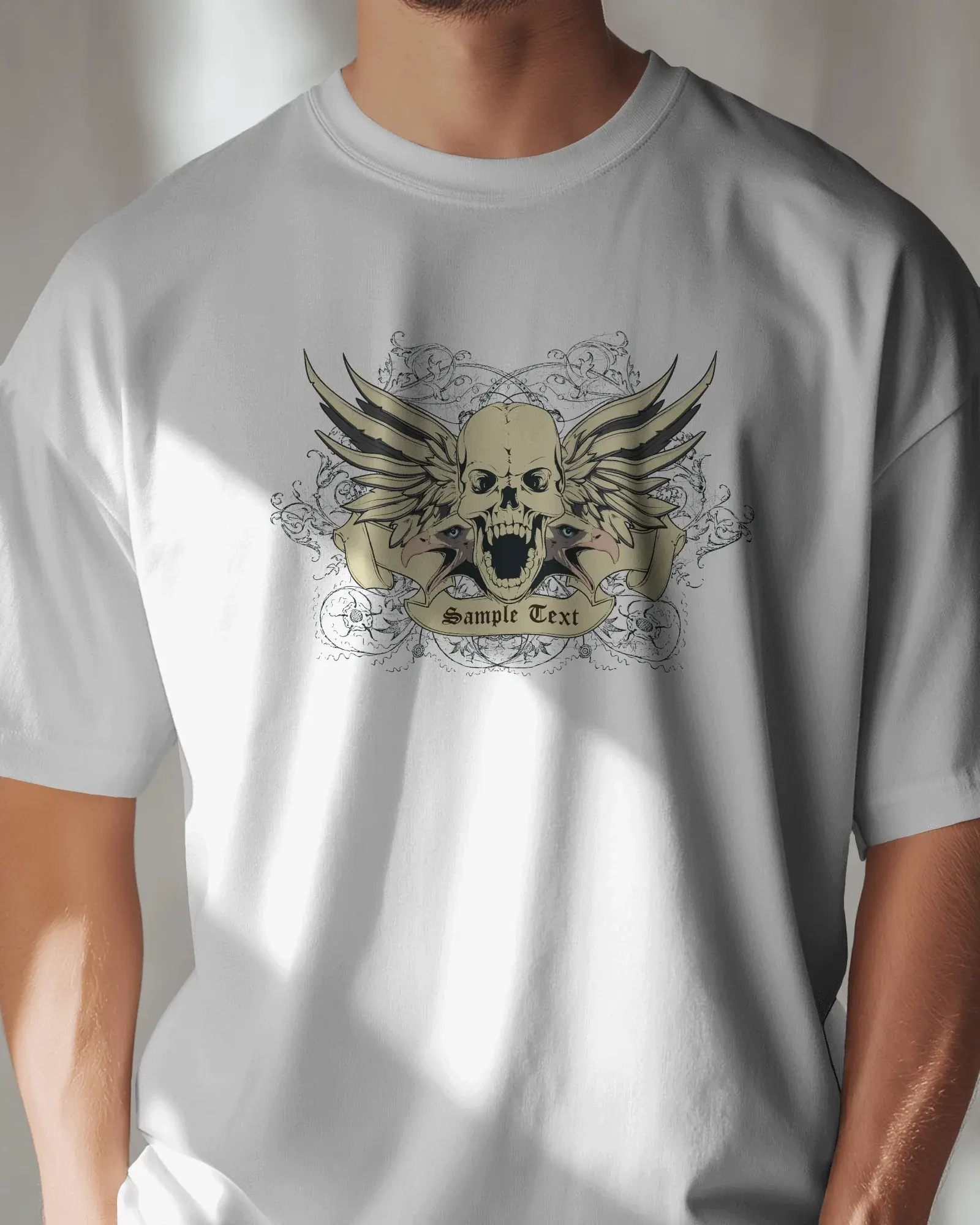 Premium Winged Skull Graphic Regular T-shirt