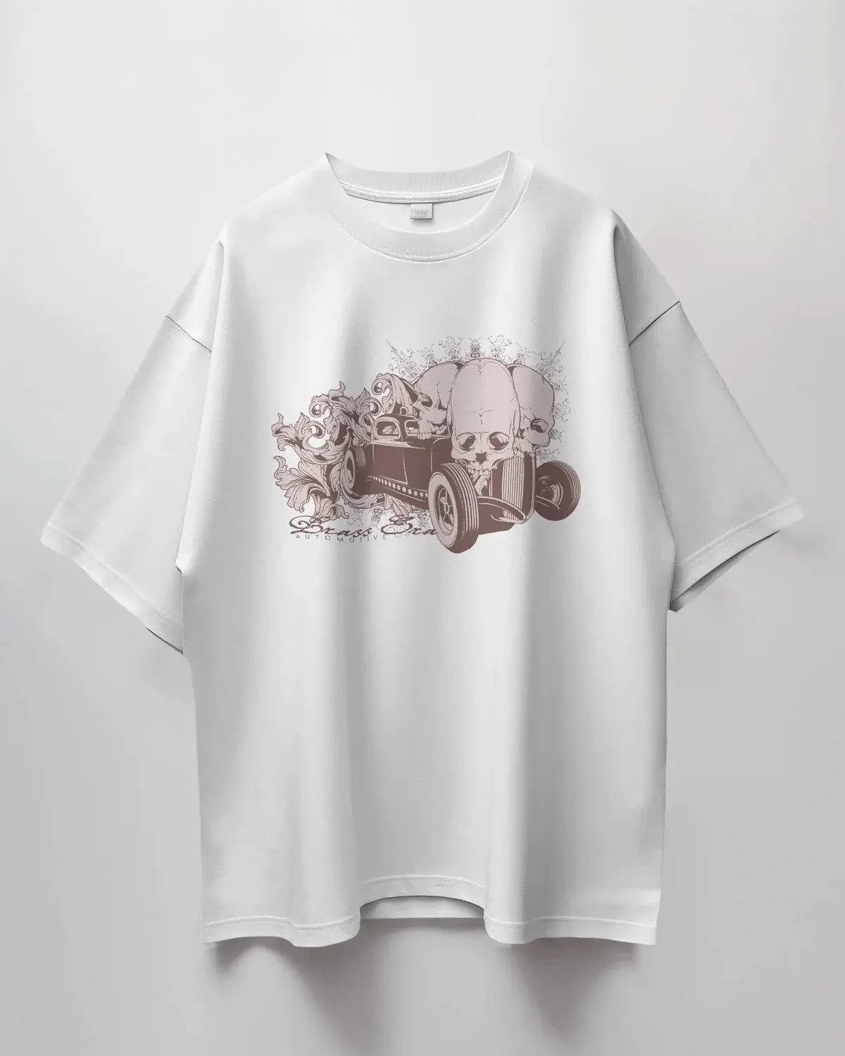 Premium Oversized Skull Hotrod Graphic T-shirt