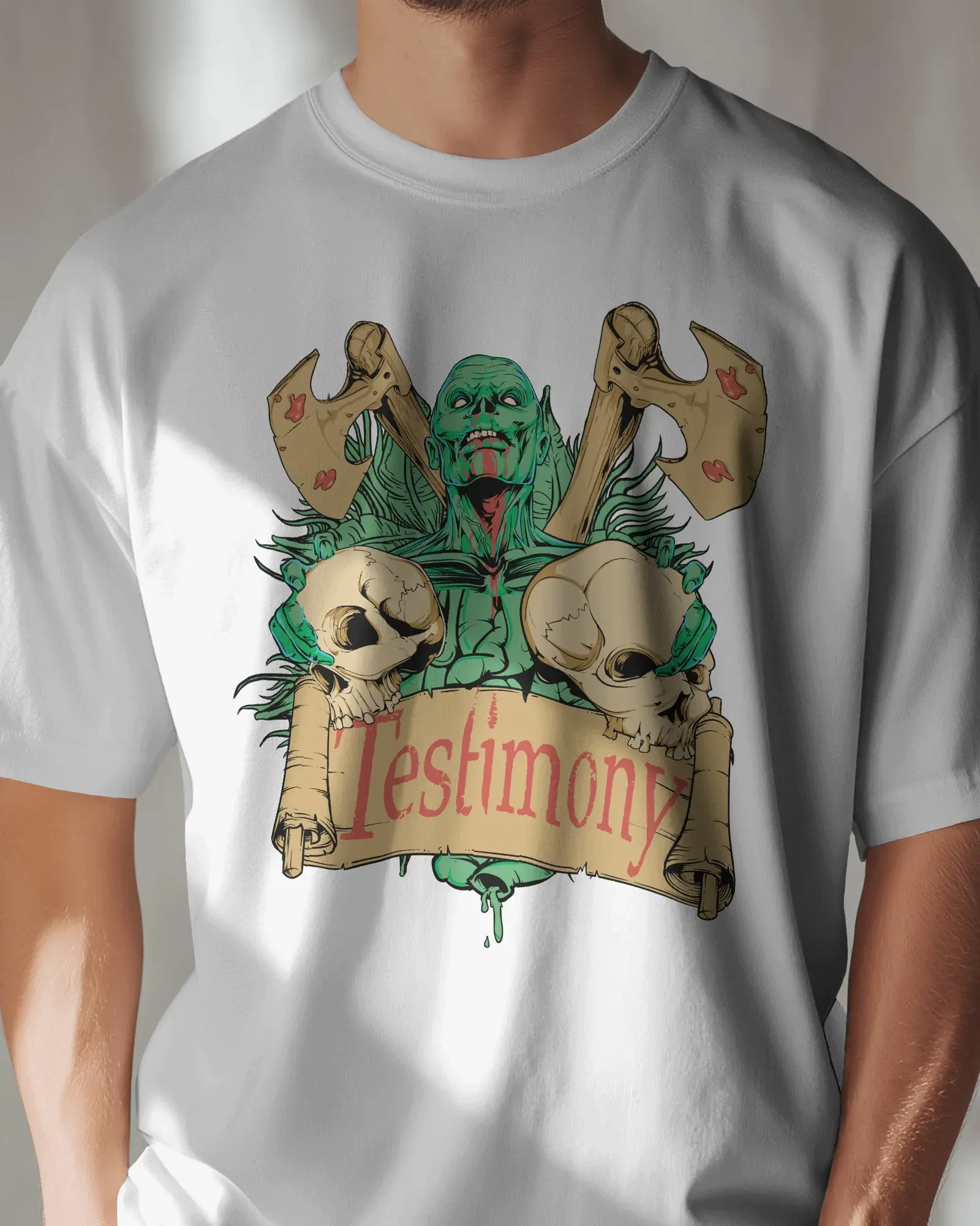 Premium Skull Hot Rod Graphic White T-shirt | Limited Edition