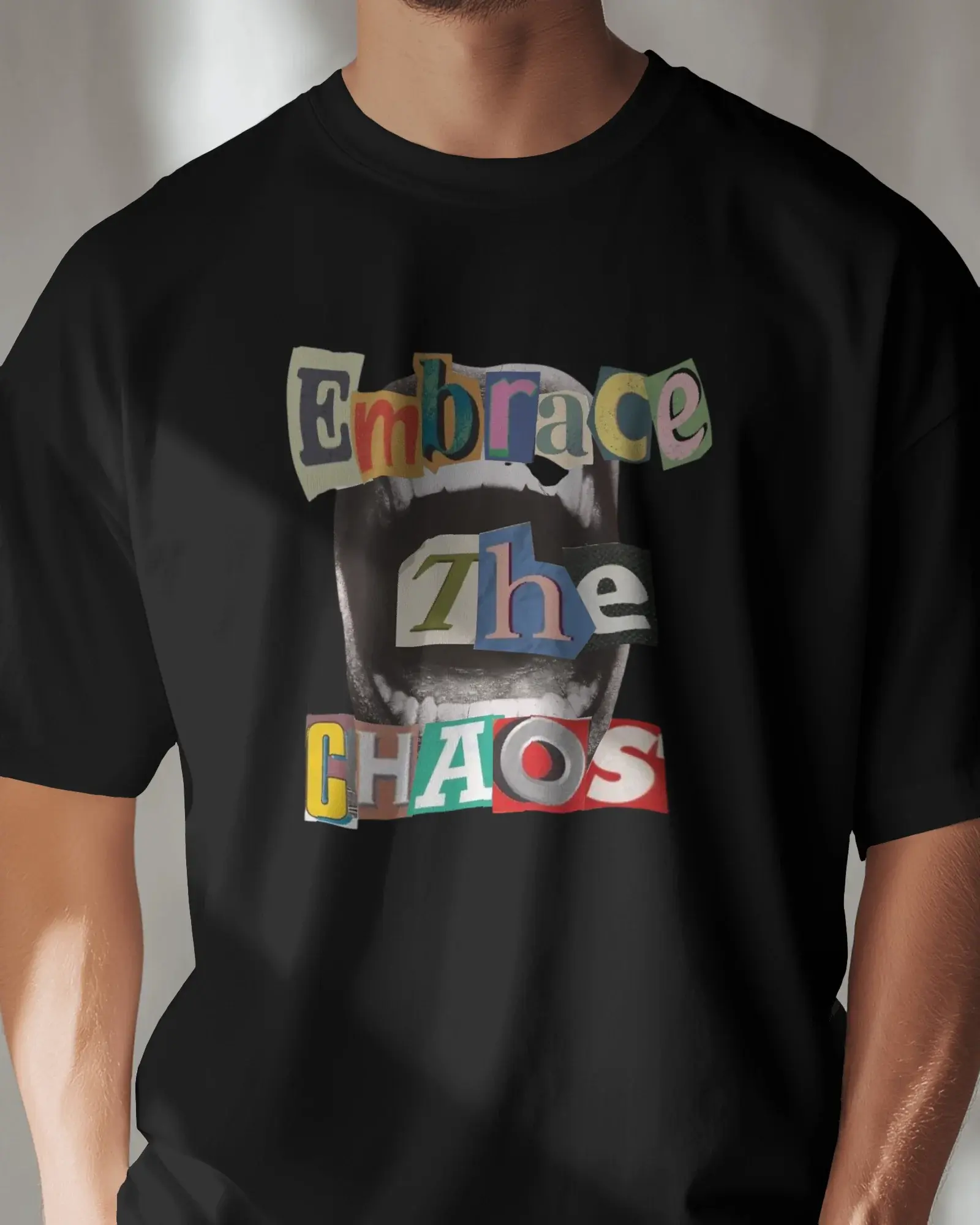 Premium Embrace The CHAOS Graphic Regular T-shirt | Limited Edition