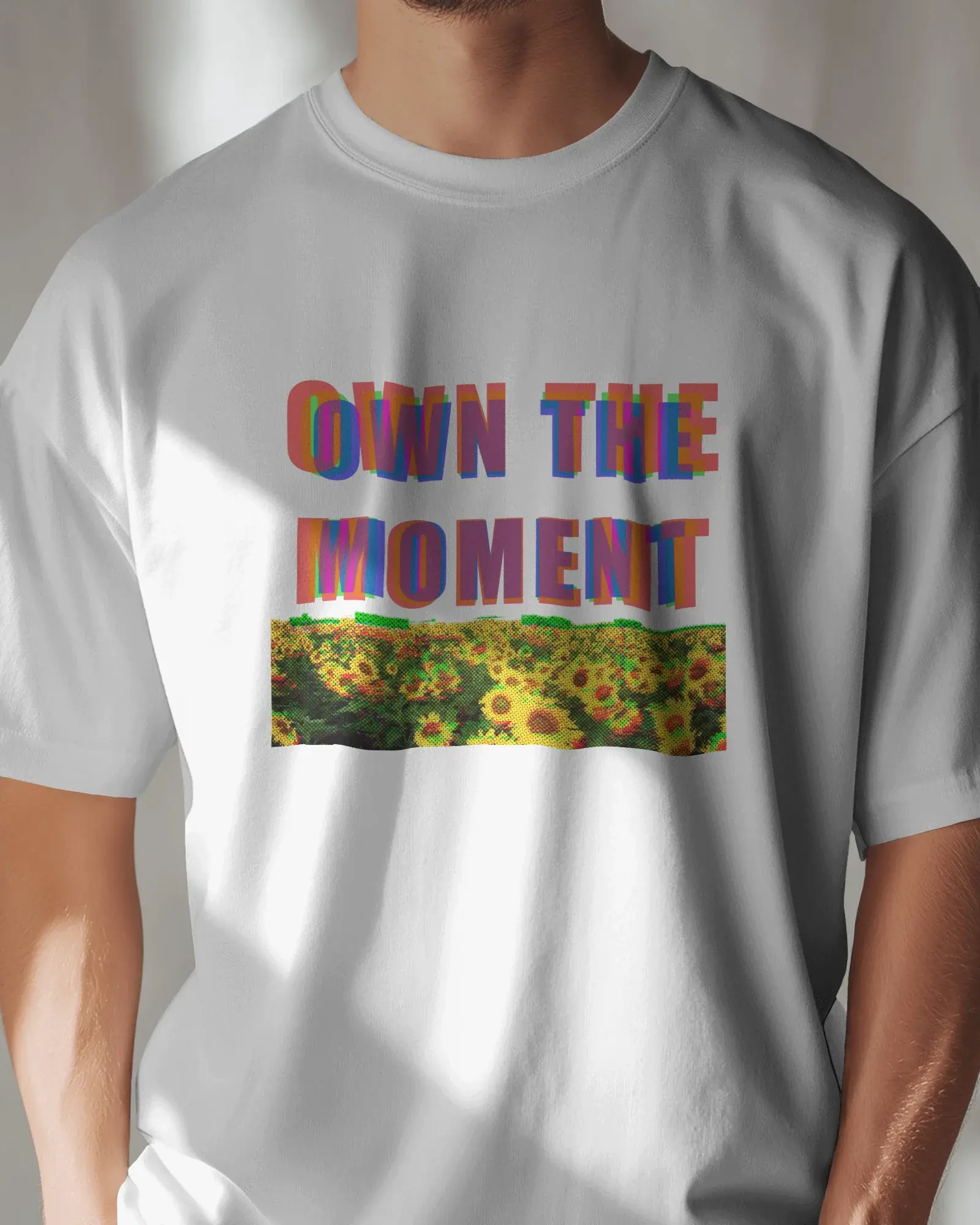 Premium 'Own The Moment' Sunflower Field Regular T-shirt